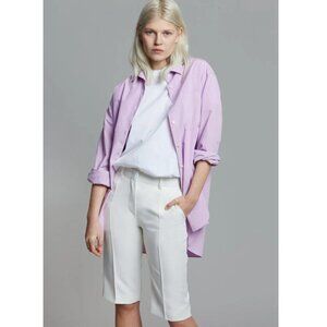 NEW Frankie Shop Bryne Pedal Pushovers Ivory Women's M Knee Length Chino Shorts
